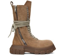 Taupe Lace-Up Tractor Boots