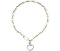 SSENSE Exclusive Gold & Silver Wire Heart Necklace