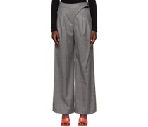 Gray Cutout Trousers