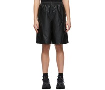 Black Embroidered Logo Track Shorts