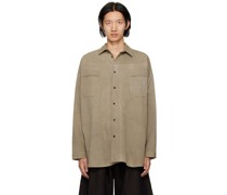 Khaki Spread Collar Jacket