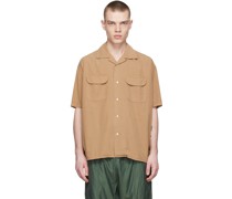 Brown Round Flap Pocket Shirt