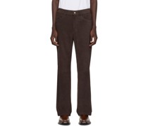 Brown Patch Leather Trousers