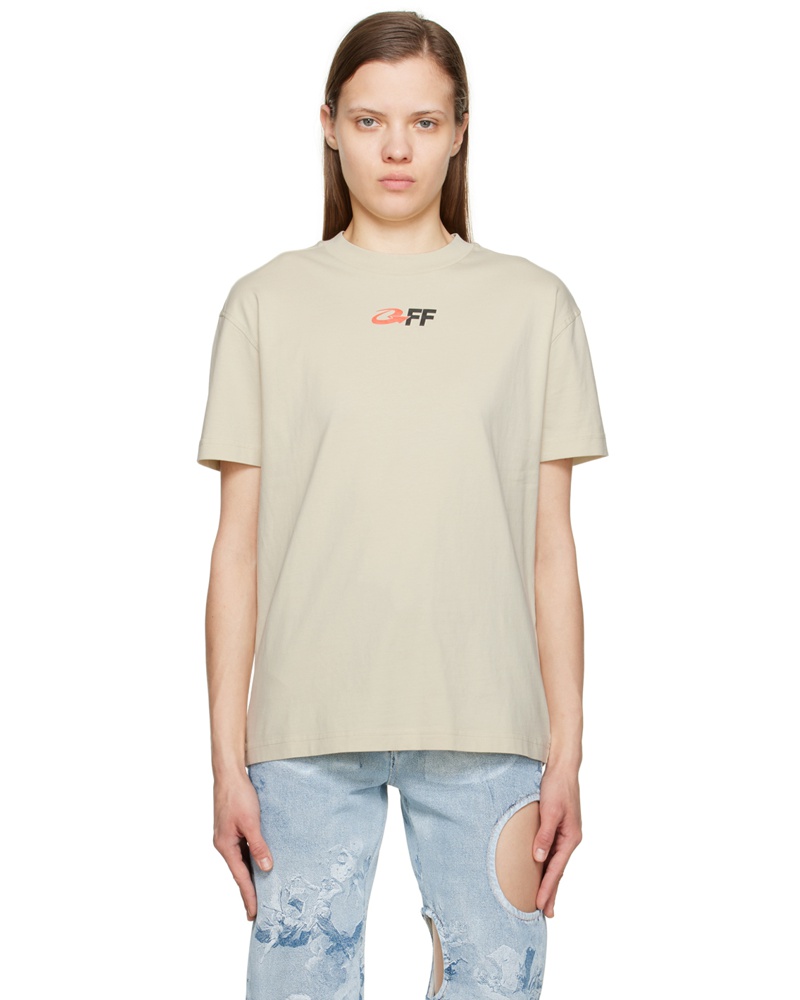 OFF-WHITE Damen Beige Arrow T-Shirt