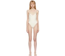 SSENSE Exclusive Off-White Backless Beaded One-Piece Swimsuit