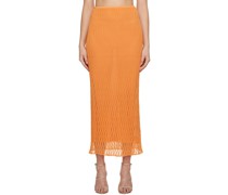 Orange Nova Maxi Skirt