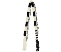 Black & Off-White Striped Scarf