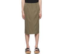 Khaki Wool Skirt