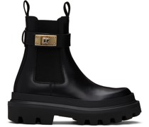 Black Calfskin Chelsea Boots