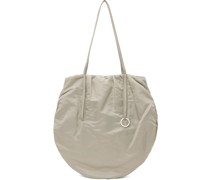 Gray Shirring String Shoulder Bag