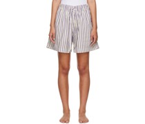 White Striped Pyjama Shorts