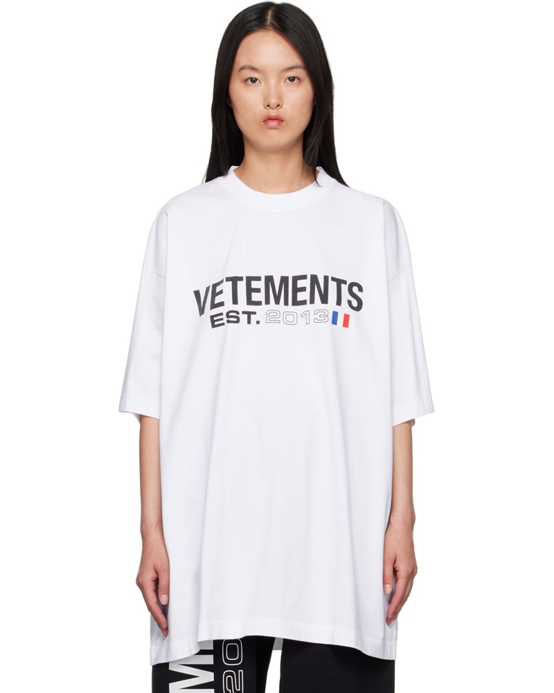 VETEMENTS Damen White Flag T-Shirt