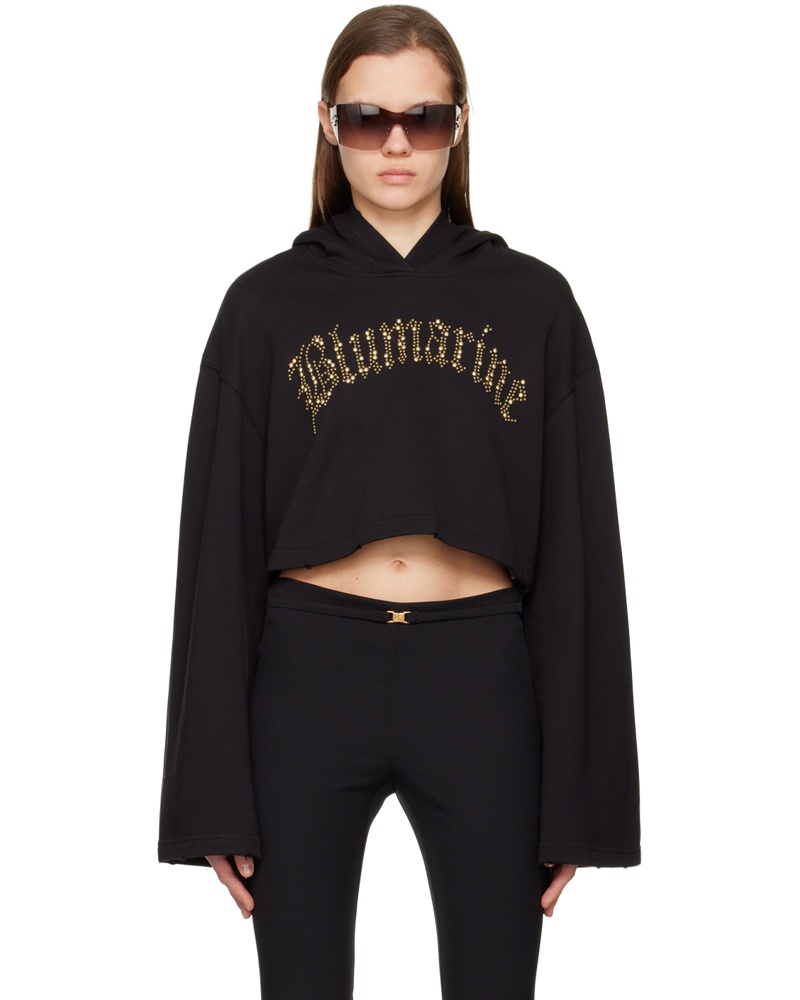 Blumarine Damen Black Embellished Hoodie