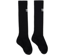 Three-Pack Black Intarsia Socks