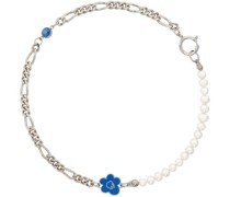 SSENSE Exclusive Silver Flower & Pearl Necklace