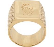 Gold Quilted 'EWB' Ring