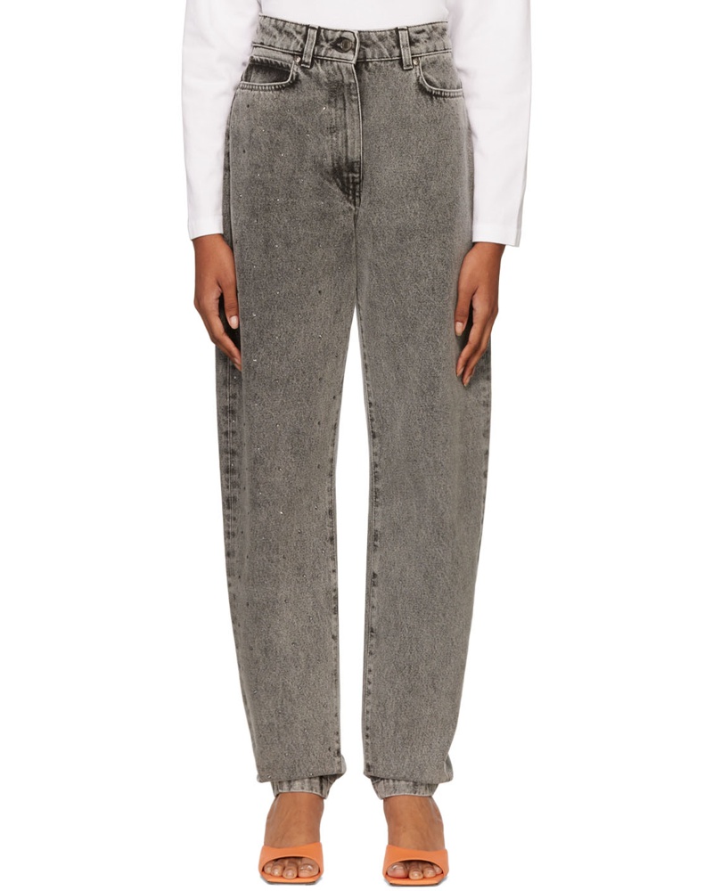 MSGM Damen Gray Pantalone Jeans