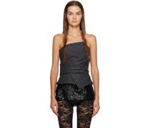 Gray & Black Wrap Camisole