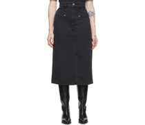 Black Dipoma Midi Skirt