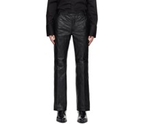 Black Quilted Leather Pants