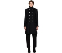 Black Mid-Length Military Coat