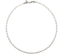 White & Silver Pearl Spacers Necklace