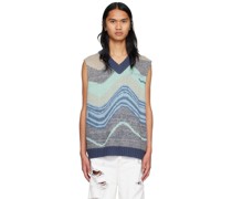 Blue Jacquard Vest