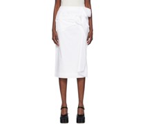 White Pressed Rose Midi Skirt