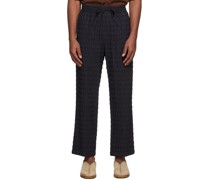 Navy Ripple Easy Trousers