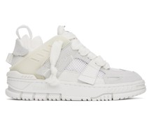 White & Gray Area Patchwork Sneakers