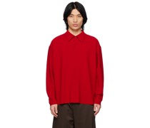 Red Spread Collar Shirt