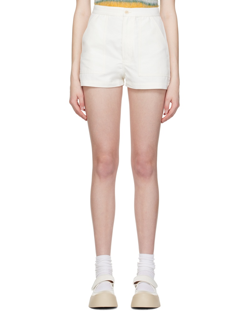 Marni Damen Off-White Flared Shorts