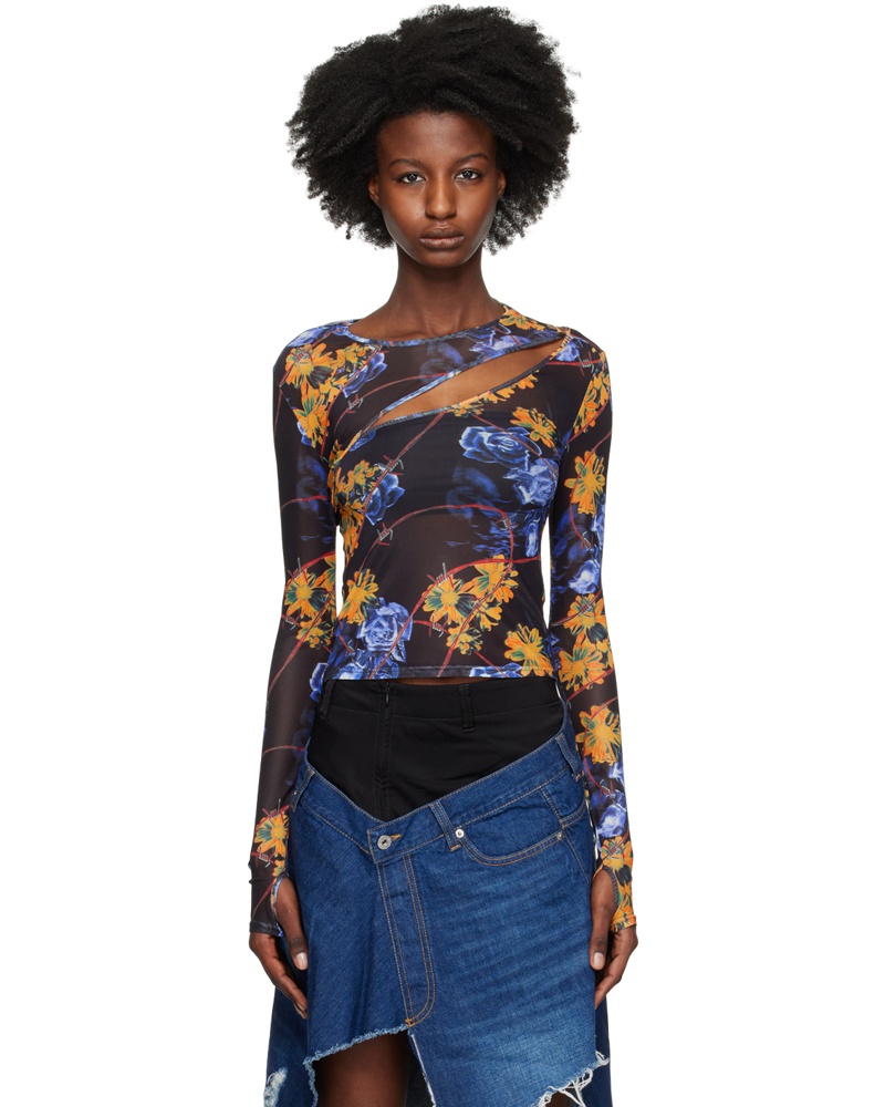 ksubi Damen Multicolor Transfer Cyberflora Long Sleeve T-Shirt