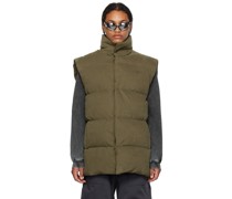 Khaki Quilted Down Vest