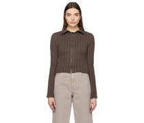 Brown Slim Zip Sweater