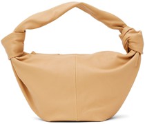 Beige Double Knot Top Handle Bag