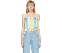 SSENSE Exclusive Blue & Yellow Shirred Stretch Tube Top