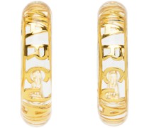 Transparent & Gold Monogram Hoop Earrings