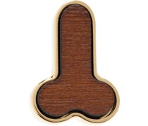 Gold & Brown Penis Stud Single Earring