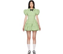 Green Check Minidress
