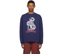 Navy Skeletal Gear Long Sleeve T-Shirt