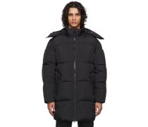 Black Long Hooded Puffer Jacket