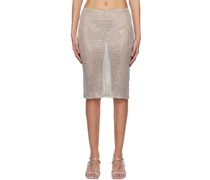 Gray Cristalla Midi Skirt