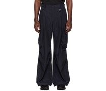 Navy Tucked Trousers