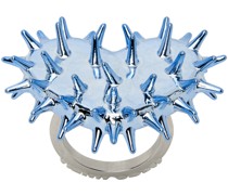 SSENSE Exclusive Blue Spiky Heart Ring