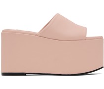 Pink Faux-Leather Blackout Platform Sandals
