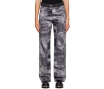 Gray Patchwork Jeans