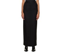 Black Vented Maxi Skirt