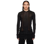 Black Semi-Sheer Hoodie