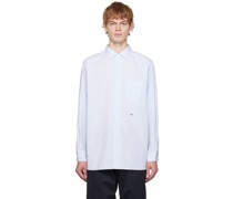 White & Blue Stripe Wind Shirt